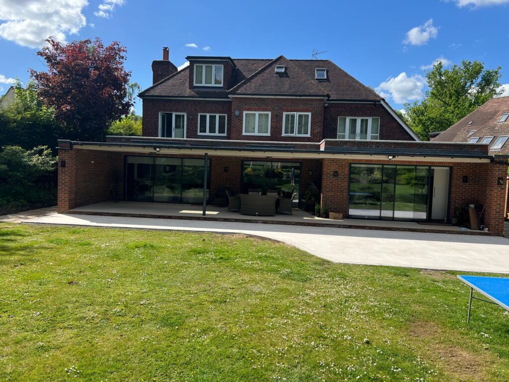Rear garden extension at Meadway, Oxshott