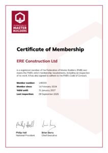 ERE Construction 2026 FMB membership certificate